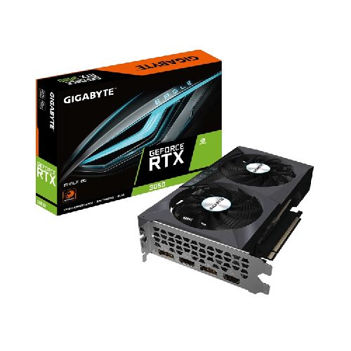 Gigabyte GeForce RTX 3050 Eagle OC 8G Tarjeta gráfica, 2 Ventiladores WINDFORCE, 8 GB GDDR6 128 bits GDDR6, GV-N3050EAGLE OC-8GD