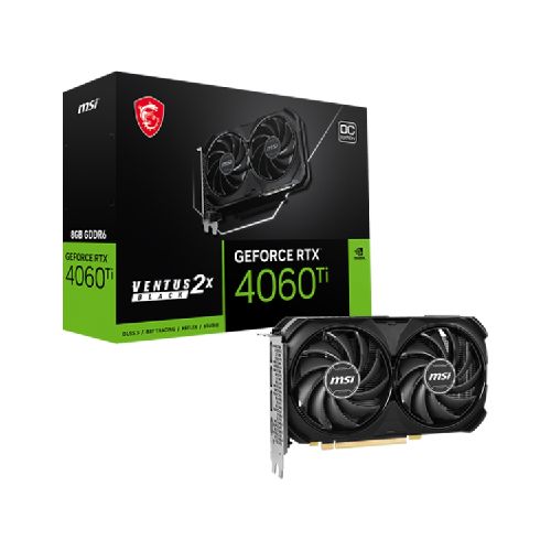 Tarjeta de Video MSI GeForce RTX 4060 Ti VENTUS 2X BLACK 8G OC