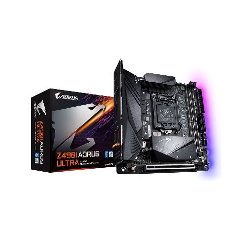 Tarjeta Madre Gigabyte Z490I Aorus Ultra / WiFi 6 y Bluetooth 5 / LGA1200 / Intel Core 10Th Gen / mini-ITX / RGB Fusion 2.0