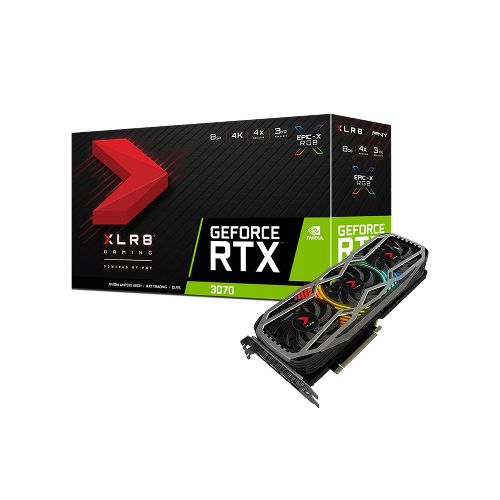 Tarjeta De Video PNY GeForce RTX 3070 XLR8 Gaming REVEL EPIC-X RGB Triple Fan Edition / Nvidia / DP, HDMI / VCG30708TFXPPB | Serie 30