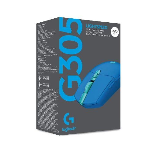 Mouse Gamer Inalámbrico Logitech G305 Lightspeed Azul / Sensor HERO / 12,000 DPI / 910-006013 NLL