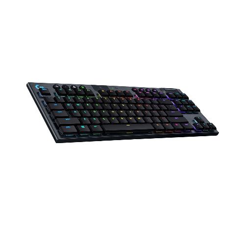 Teclado Gamer Mecánico Logitech G915 TKL Carbon Lightspeed Inalámbrico / Inglés / Switches Bajo Perfil Khail Brown / RGB Lightsync / 920-009495 / NLL