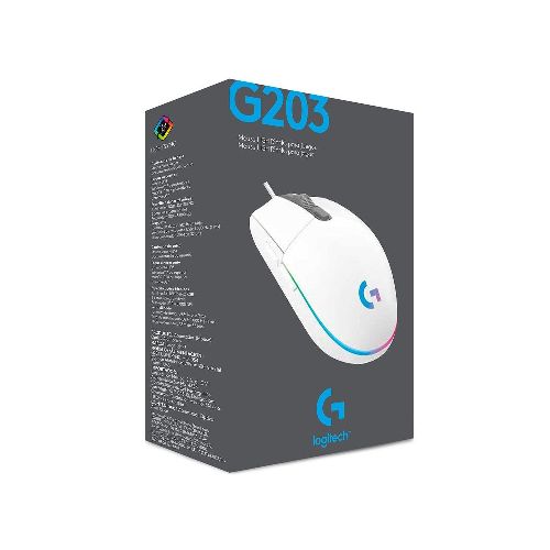 Mouse Gamer Logitech G203 RGB Lightsync Blanco / 8,000 DPI / 910-005794 NLL