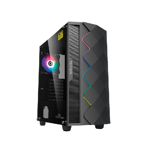 Gabinete Gamer Yeyian ABYSS 2500 ATX RGB 3VENT ARGB,2 USB3.0 NEGRO