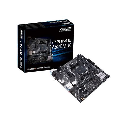 Tarjeta Madre ASUS PRIME A520M-K / AM4 / micro-ATX / RAM 4600 MHz / M.2