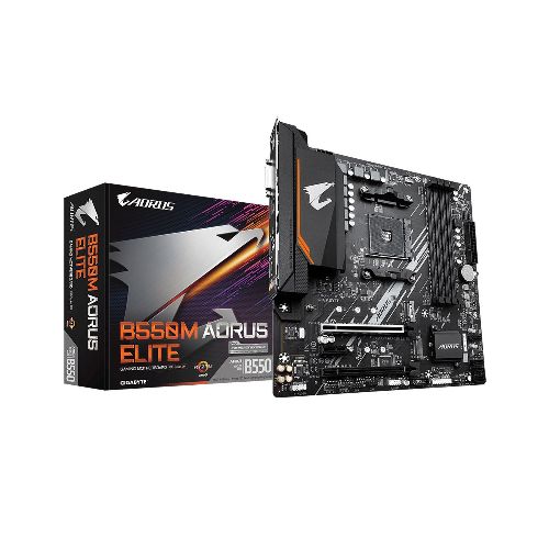 Tarjeta Madre Gigabyte B550M Aorus Elite / AM4 / micro-ATX / RGB Fusion 2.0 / Dual M.2 PCIe