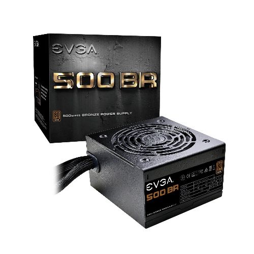 Fuente De Poder EVGA 500 BR, 80+ Bronce 500W 100-BR-0500-K1