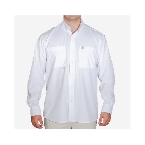 Tau Camisa Pesca Manga Larga Blanca, L  