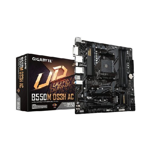 Tarjeta Madre Gigabyte Micro ATX B550M DS3H AC Rev. 1.0, S-AM4, AMD B550, HDMI, 128GB DDR4 para AMD ? Requiere Actualización de BIOS para la Serie Ryzen 5000  