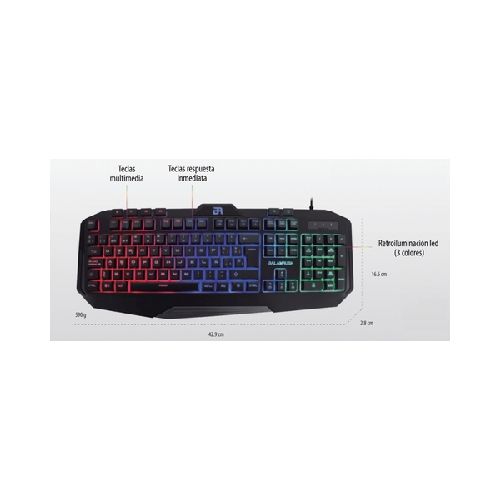 Teclado Gamer Balam Rush BR-929639 RGB, Alámbrico, Negro (Español)  