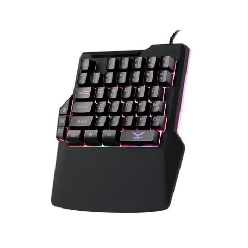 Teclado Gamer Naceb Atheris RGB Una Mano, Alámbrico, Negro  