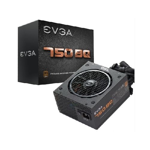 Fuente de Poder EVGA 750 BQ 80 PLUS Bronze, 24-pin ATX, 140mm, 750W  