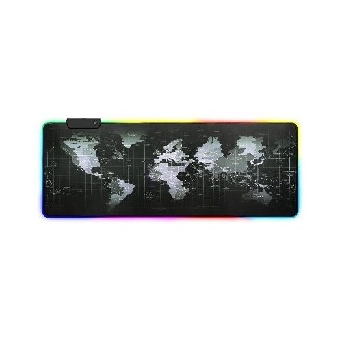 Mousepad Gamer RGB BRobotix 651329, 80 x 30cm, Grosor 4mm, Negro/Gris  