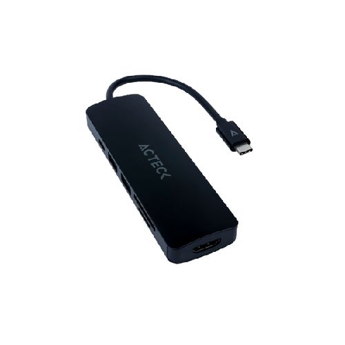 Acteck Hub USB C 3.2 Macho - 1x USB A 3.0, 1x USB A 2.0, 1x SD, 1x HDMI, Negro  