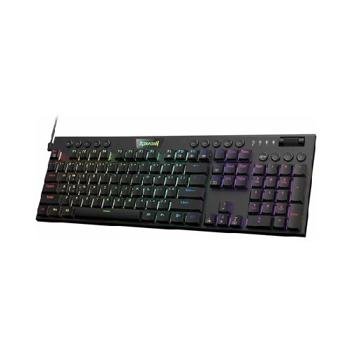 Teclado Gamer Redragon K619 Horus Black RGB Alámbrico Switch Red  