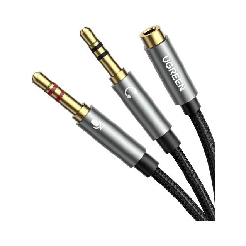 UGREEN Cable Divisor de 2 Clavijas de Auricular/ Micrófono 3.5 mm  