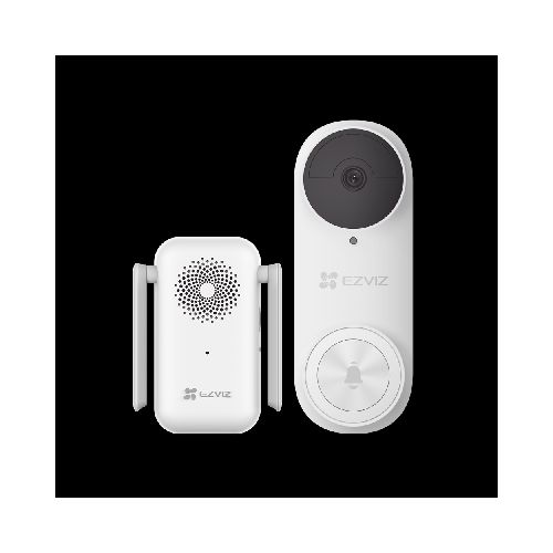 Timbre Ezviz con Cámara Wi-Fi (Doorbell) de Batería Recargable, Libre de Cables, Uso Exterior IP65, Cámara 3 Megapíxeles, Modelo: CS-DB2KIT  