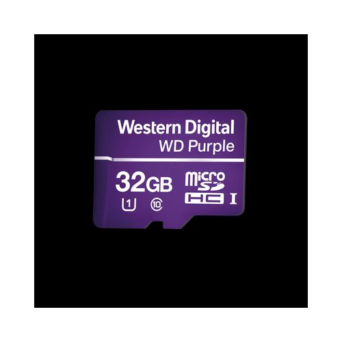 Memoria microSD de 32GB PURPLE, Especializada Para Videovigilancia, Modelo: WD32MSD  