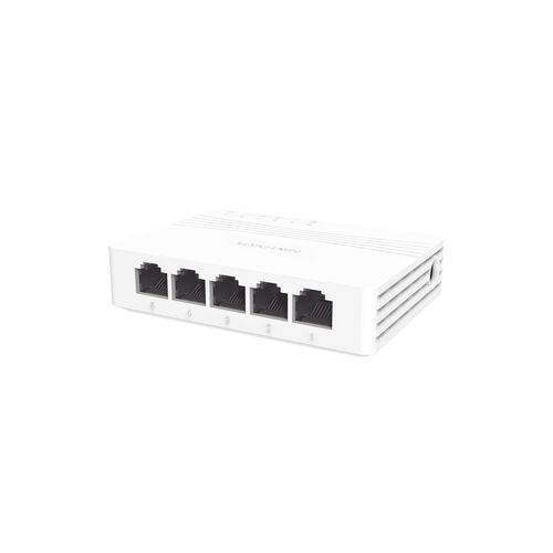 Switch Gigabit Hikvision No Administrable de Escritorio con 5 puertos 10, 100, 1000 Mbps, Diseño Compacto y Estetico, Modelo: DS-3E0505D-E  