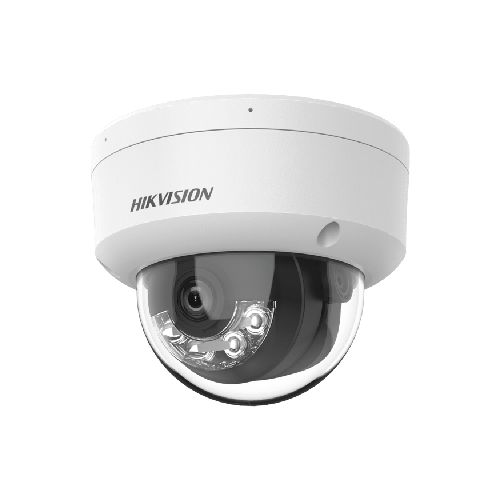 Camara Domo Hikvision IP 8 Megapixeles, Lente 2.8 mm, 30 mts IR + 30 mts Luz Blanca, Micrófono Integrado, IK08, ACUSENSE Lite, IP67, H.265, PoE, ONVIF, Modelo: DS-2CD1183G2-LIU  