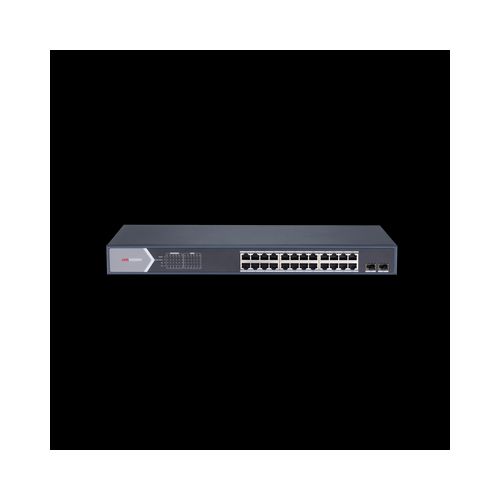 Switch Gigabit Hikvision PoE+, Administrable, 24 Puertos 1000 Mbps PoE+, 2 Puertos SFP, Configuracion Remota, PoE Extendido, Modelo: DS-3E1526P-SI  