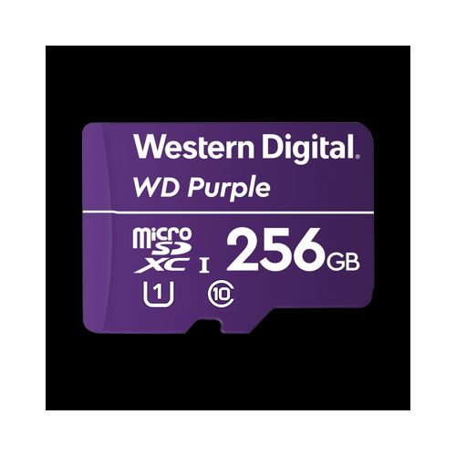 Memoria microSD de 256 GB PURPLE, Especializada Para Videovigilancia, Modelo: WD256MSD  