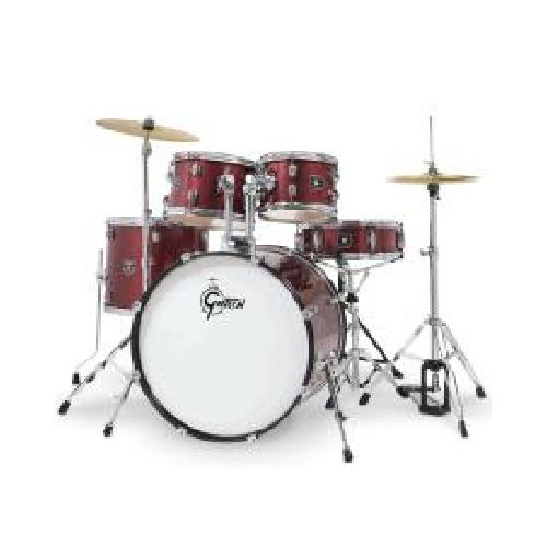 Baterias Acustica Renegade MOD. RGE625 con Atriles, Banco y Platillos, Ruby Sparkle  Gretsch