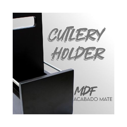 Organizador de Cubiertos Chocolate con aluminio, porta cubiertos  