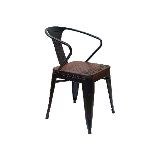 Silla Tolix Brazo Asiento Cuadrado Madera - Grupo Microtec