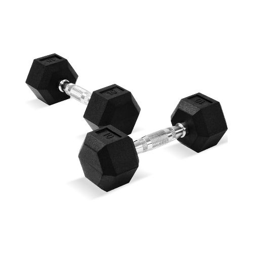 Set 2 Mancuernas Hexagonales 10lb C/u 4.5 Kg Pesas Fitness