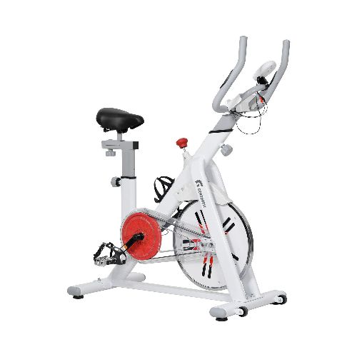 Bicicleta Fija Spinning Estatica 8kg Ejercicio Cardio Blanco