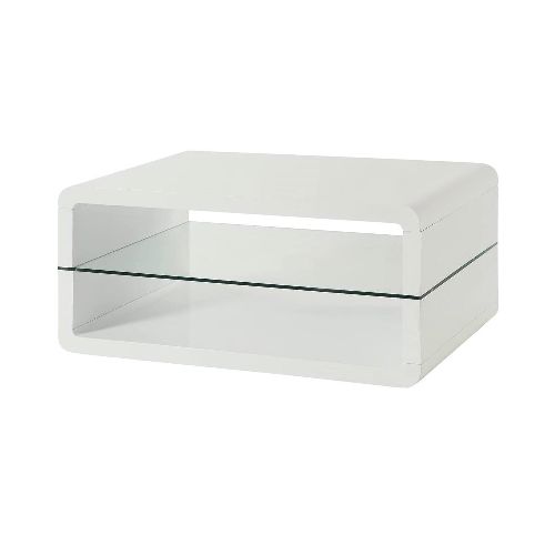 Mesa de Centro Blanca con Cristal  