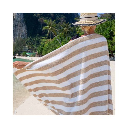 Toalla Beige de Playa California Cabana 75cm x 175cm - Gran Chapur | Compra en Línea | Porque sé vivir