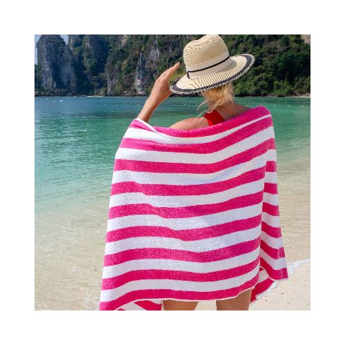 Toalla Rosa de Playa California Cabana 75cm x 175cm - Gran Chapur | Compra en Línea | Porque sé vivir