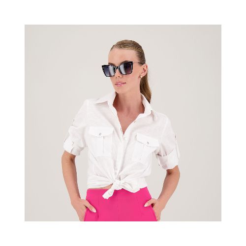 BLUSA CAMISERA LINO M/L BLANCA - Gran Chapur | Compra en Línea | Porque sé vivir