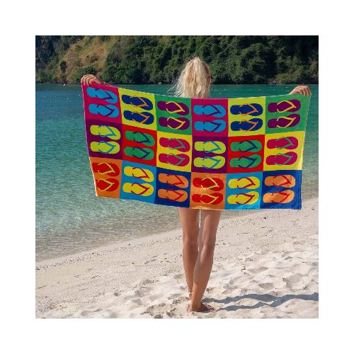 TOALLA DE PLAYA ESTAMPADO SANDALIAS 75 X 150 CM - Gran Chapur | Compra en Línea | Porque sé vivir