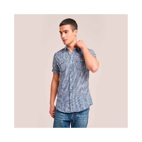 CAMISA CASUAL MANGA CORTA MEZCLILLA SLIM - Gran Chapur | Compra en Línea | Porque sé vivir