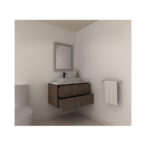 Mueble para Baño Color 16mm M80 de 2 Cajones con Frente de 16 mm 60X80X50. No incluye llave, ovalín, sifón, zoclo ni válvula POP UP - Escolano