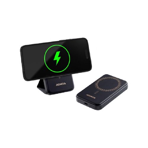 Power Bank Adata R050, 5000 Mah, Cargador Inalambrico, Soporta 2 Dispositivos, Carga Usb-c, Negro  