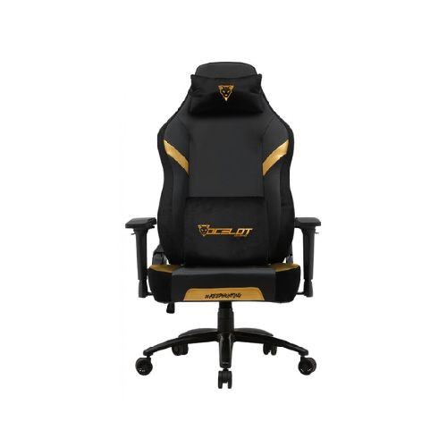 Silla Gamer Ocelot Gaming Os-king Asiento Plano, Reposa-brazos Si, Material Poliuretano, Terciopelo, Vinilo, Base Acero, Color Negro, Amarillo  