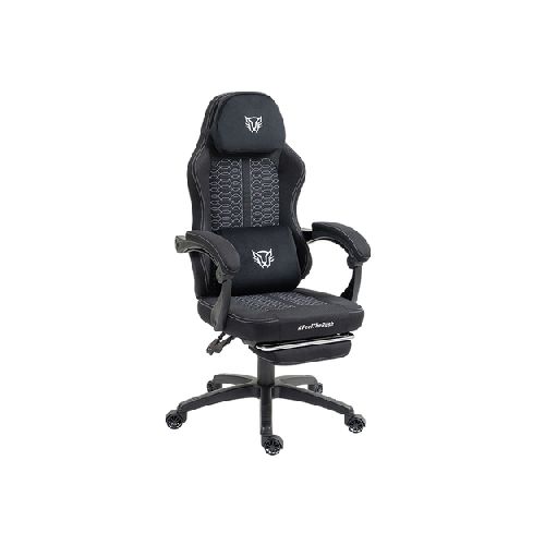 Silla Gamer Balam Rush Br-940641 Asiento Acolchado Tapizado, Reposa-brazos Si, Material Tela, Pvc, Peso Máximo 120 Kg, Color Negro  