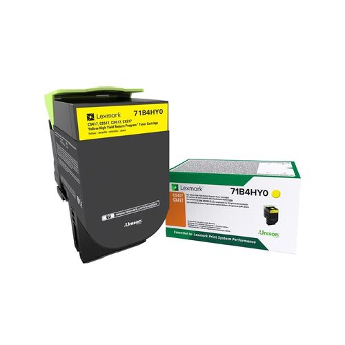 CONSUMIBLES E INSUMOS TONERS LEXMARK 71B4HY0 Tóner Lexmark 71b4hy0 Original, Amarillo