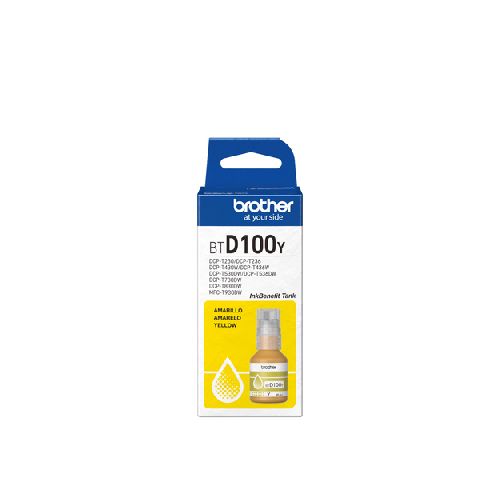 Botella De Tinta Brother Amarillo Btd100y, 48.8 Ml, Inkbenefit Tank, Original  