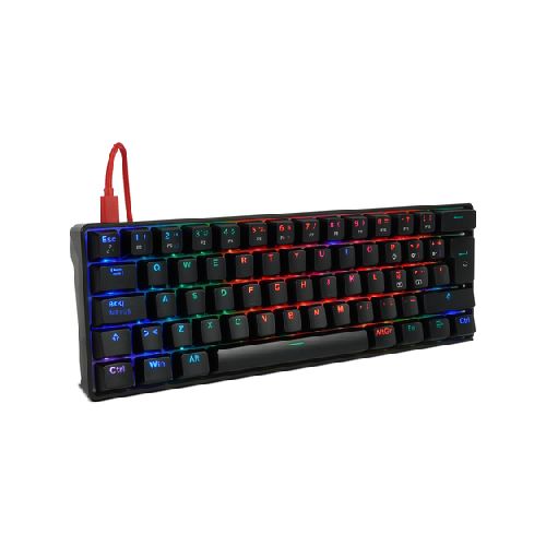 Teclado Mecanico Game Factor Kbg560, Usb 1.5 M, Rgb, Switch Gateron Rojo, Teclas Negro Y Rojo, Kbg560-rd  