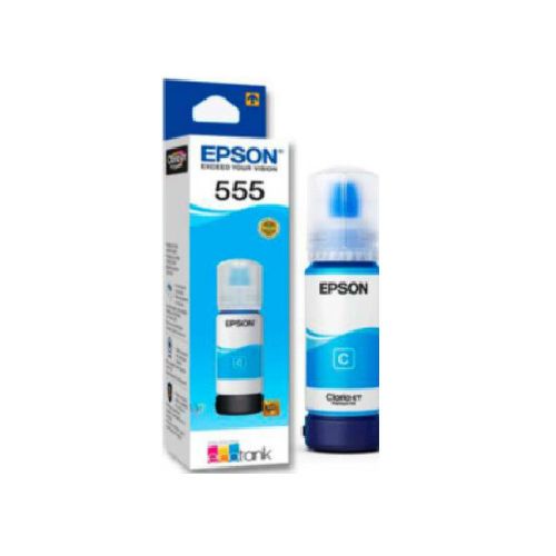 Botella De Tinta Epson T555 Original Si, Cian, 70 Ml, Compatibilidad L8160/l8180  