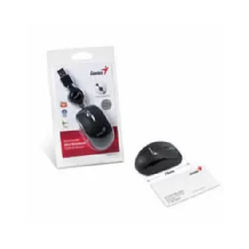 mouses y accesorios de mouse mouse opticos/laser genius 31010100101 Mini Mouse Genius Micro Traveler, Retractil Usb, Negro