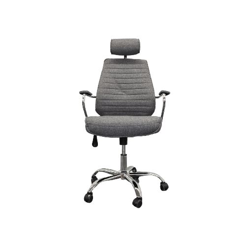 Muebles varios sillas de oficina modamob OC302 Silla Gerencial Gris Modelo Polaris, Reposabrazos, Altura Ajustable, Perchero En Cabecera, Base Metalica, 5 Llantas