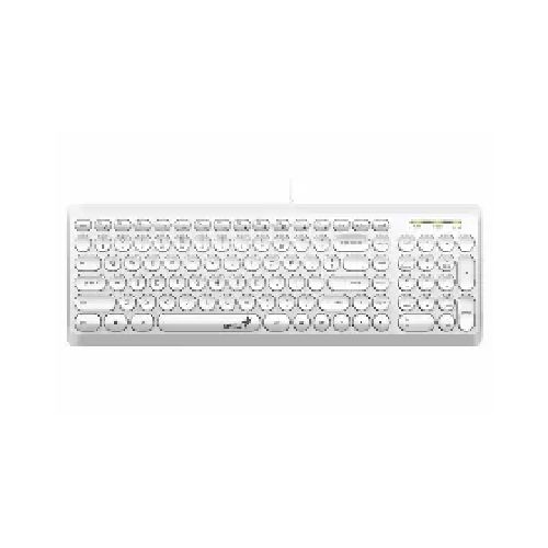 teclados teclados alambricos genius 31310020411 Teclado Genius Slimstar Q200, Usb 2.0, Color Blanco