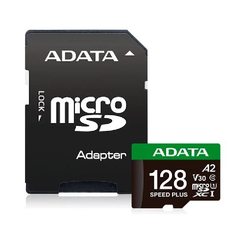 Memorias memorias micro sd adata UD128GUI3V30A2SP-RA1 Memoria Micro Sd Adata Speed Plus, 128gb, Velocidad 180 Mb/s, Class 10