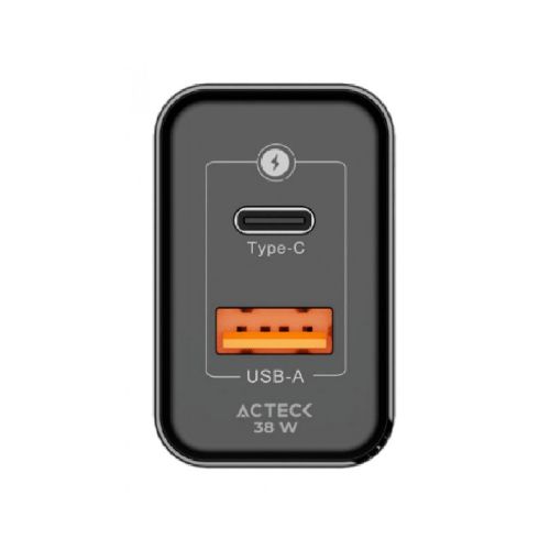 Cargador Acteck Energon Cp440 Carga Rapida, Usb-a Y Usb-c, 40w, Negro  